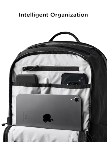 ALPAKA Elements Backpack Pro 24L Laptop Backpack Black | Fits 16-inch Laptop with Dual Bottle Pockets, Weather-Resistant Fabric Axoflux 400D, Travel Backpack for Men Work College - color: Black