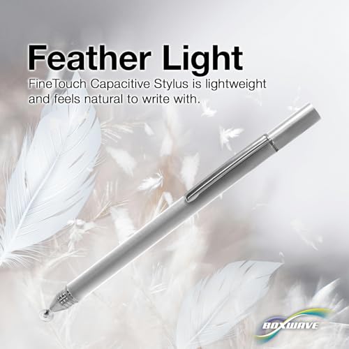BoxWave Stylus Pen Compatible with HP EliteBook 840 G5 - FineTouch Capacitive Stylus, Super Precise Stylus Pen - Metallic Silver