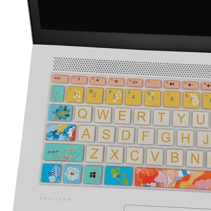 Keyboard Cover for HP 14" Laptop/HP Pavilion x360 14M-BA/CD 14M-DH 14-BF 14-cm 14-CF 14-DF 14-dk 14-DS 14-dq 14-FQ Series, 14-dq0020nr/dq0030nr, 14-fq1025nr/fq0033dx, Litter Flowers - color: Litter Flowers