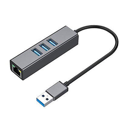 USB 3.0 to Ethernet Adapter, 3-Port USB 3.0 Hub Gigabit Ethernet Hub Network RJ45 1000Mbps Support Windows 10,Mac OS, Surface Pro,Linux,Chromebook and More