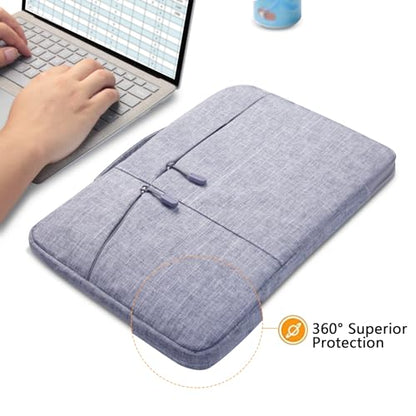 Megoo 12inch Laptop Sleeve Case with Handle Carrying Travel Case(Gray) | Fit for Microsoft Surface Pro 12", Pro 11/10/9/X/8 13", Pro 7/6/5/4 12.5" and Most 11"-13" Tablet Chromebook Computers - color: Gray, size: 11-12.5Inch