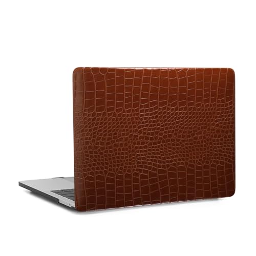 Hard Case Compatible with Old Version MacBook Pro 13 inch Case 2012 2011 2010 2009 2008 Release A1278 with CD-ROM, Crocodile Print Leather Laptop Protective Hard Shell & Keyboard Cover, Brown - color: Brown, size: A1278(Pro 13" w/CD-ROM 2008-2012)