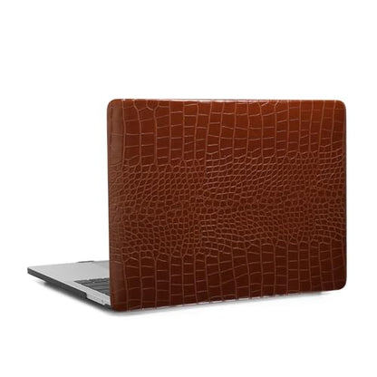Hard Case Compatible with Old Version MacBook Pro 13 inch Case 2012 2011 2010 2009 2008 Release A1278 with CD-ROM, Crocodile Print Leather Laptop Protective Hard Shell & Keyboard Cover, Brown - color: Brown, size: A1278(Pro 13" w/CD-ROM 2008-2012)