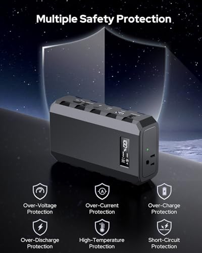 Apowking Power Bank with AC Outlet, 65W Portable Laptop Battery Bank Fast Charging, 88.8Wh 24000mah Power Station for Outdoor Camping PowerBank Travel Home Power Backup - color: Black
