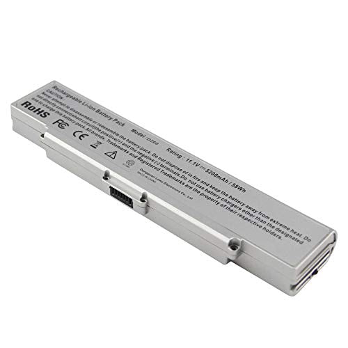 Fancy Buying Laptop Battery for Sony VAIO PCG VGN-AR VGN-NR VGN-SZ VGN-CR Series, fits P/N BPS9 VGP-BPL9 VGP-BPS9 VGP-BPS9/B VGP-BPS9/S VGP-BPS9A VGP-BPS9A/B (Silver 11.1V 5200mAh) - size: 8.07*2.05*0.83inch BPS9