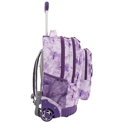 Travelers Club 20" Rolling Backpack with Laptop Compartment, Tie Dye - color: Purple Tie, size: 20 Inch