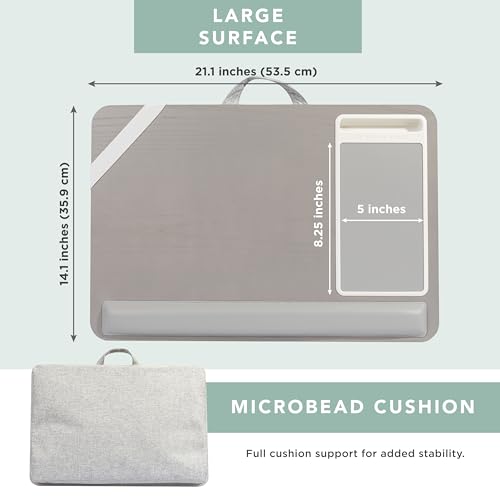 ROSSIE Home Premium Ash Wood Lap Desk – Gray, Fits 15.6” Laptops - color: Harbor Grey