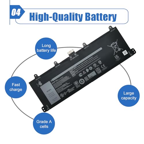 40Wh 9F4FN Laptop Battery Replacement for Dell Latitude 7320 Detachable Inspiron 14 3420 Series 09F4FN 2VKW9 8PK6G 7.6V 5000mAh