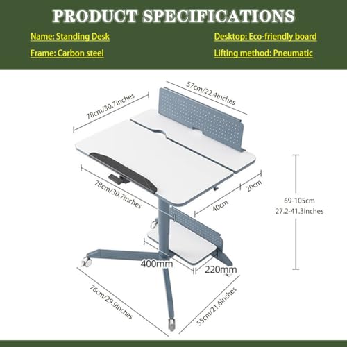 Movable Home Sofa Side Table, Computer Desk with Motherboard, Tilt Reading Desk with Bezel, Height Adjustable Stand Table