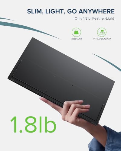 EVICIV Portable Monitor 4K Touchscreen 15.6", 3840 * 2160 UHD, 125% sRGB | 10-Point Touch Laptop Monitor, 2000:1, USB-C & MINI HDMI, VESA & Stand, Ultra-Slim Travel Screen for Computer, Game Consoles - size: 15.6-inch