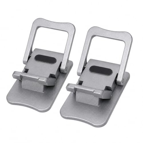 2-Pack Foldable Laptop Stand, Adhesive Laptop Kickstand Feet, Ultra Thin Laptop Riser for Desk, Portable Notebook Stand for Cooling, Typing and Travel (Silver)