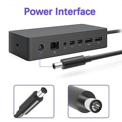 199W 15.35V 12.96A AC Adapter Charger Compatible with Microsoft Surface Docking Station 2, Model 1931 1917 Microsoft Surface Dock 2 Power Supply Cord