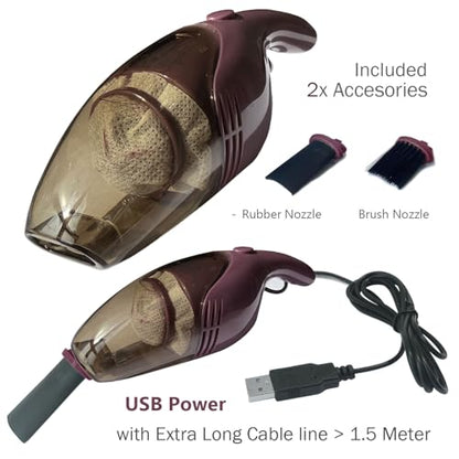 Lightweight Mini Vacuum with Strong Suction - Perfect for Keyboard, Desktop Dust Removal (Purple) - color: Purple