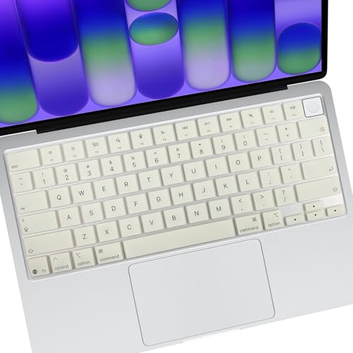 Allinside Keyboard Cover for 2026 MacBook Neo 13-inch A3404 (A18 Pro) & MacBook Air 13"/15" and MacBook Pro 14"/16" (M5 Chip), Premium Silicone Keyboard Protector Skin, US ANSI Layout, Cream White - color: Cream White