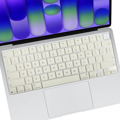 Allinside Keyboard Cover for 2026 MacBook Neo 13-inch A3404 (A18 Pro) & MacBook Air 13"/15" and MacBook Pro 14"/16" (M5 Chip), Premium Silicone Keyboard Protector Skin, US ANSI Layout, Cream White - color: Cream White