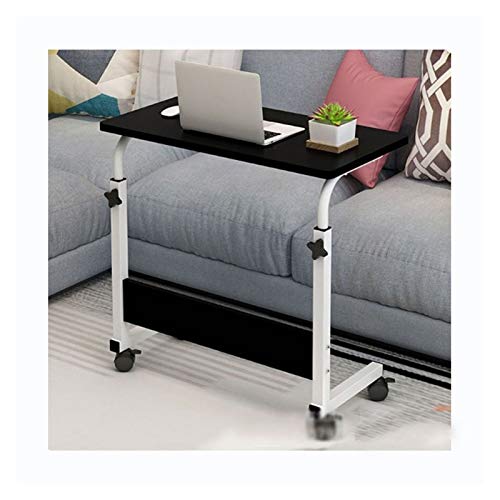 GaRcan Overbed Table Wheels The Sofa Overbed Table Rolling Table Tilting Overbed Table with Wheels Rolling Laptop Table Overbed Desk Rolling Laptop Stand Over Bed Desk (Black) - color: Black