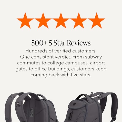 SwissGear 1900 Mini ScanSmart 16-Inch Backpack, Fits Up to 13-Inch Laptop, RFID Protection & ScanSmart TSA-Friendly Compartment, Charcoal - color: Charcoal