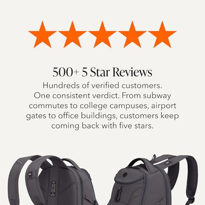 SwissGear 1900 Mini ScanSmart 16-Inch Backpack, Fits Up to 13-Inch Laptop, RFID Protection & ScanSmart TSA-Friendly Compartment, Charcoal - color: Charcoal