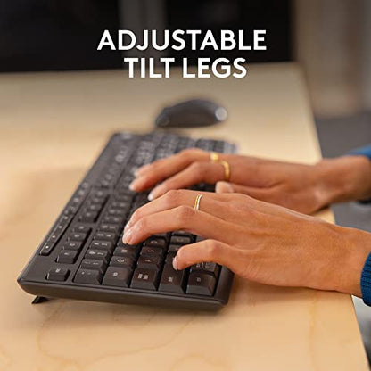 Logitech MK370 Combo for Business, Wireless Full-Size Keyboard and Wireless Mouse, Secure Logi Bolt USB Receiver, Bluetooth, Globally Certified Windows/Mac/Chrome, Linux - Graphite, Pack of 4 - size: One Size (Pack of 4)