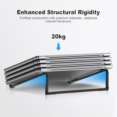 Foldable Laptop Stand for Desk, Black | Universal Laptop Riser, Ventilated Holder Mount, Compatible with MacBook, Notebook - color: Black