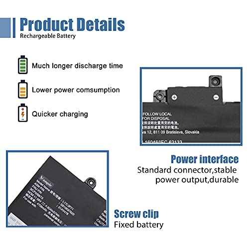 L17L3P71 01AV478 Laptop Battery Compatible with Lenovo ThinkPad T480s Series Notebook 01AV479 L17M3P71 L17S3P71 SB10K97621 11.58V 57Wh 4920mAh 3-Cell - size: 10.50*3.52*0.25 inch L17L3P71