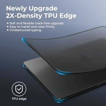 BlueSwan Anti-Cracking Hard Shell Case Compatible with MacBook Pro 14-inch M5 2026 2025-2021 Release M4 M3 M2 M1 Pro/Max Chip, Anti-Fingerprint Soft TPU Bumper, Frosted Black - color: Frosted Black
