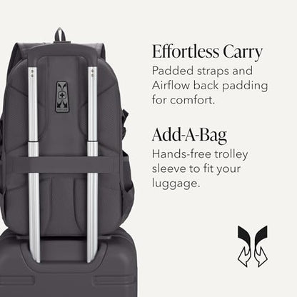 SwissGear 1900 Mini ScanSmart 16-Inch Backpack, Fits Up to 13-Inch Laptop, RFID Protection & ScanSmart TSA-Friendly Compartment, Charcoal - color: Charcoal