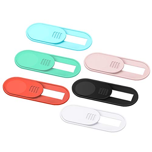 HKDGYHON Webcam Cover Slide, 0.028 Inch Ultra Thin Laptop Camera Cover Blocker, Web Cam Privacy Cover for MacBook iPhone iPad iMac, Protect Your Visual Privacy Security (Multi-Color-6 Pack) - color: Multi-Color - 6 Pack