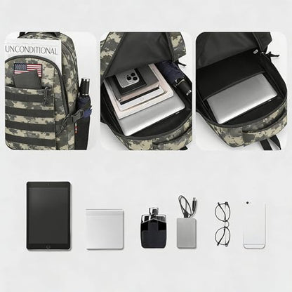 18 Inch Digital Camo Teen School Bookbag, 35L Water Resistant Large Capacity Backpack with Luggage Strap, Daypack for Boys Girls School Daily Travel, Digital Camouflage - color: Camo Backpack Single Pack-1