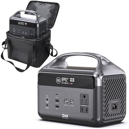 DaranEner Portable Power Station 192Wh LiFePO4 Battery, Solar Generator with Storage Bag, 2×AC 300W (600W Surge), USB-C 60W PD, Fast Recharge for Camping, RV, Outdoor, Emergency Backup