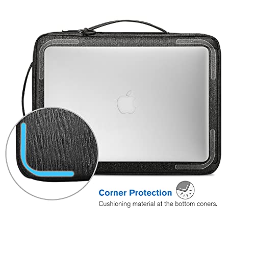 FINPAC 14-inch Laptop Shoulder Bag, Protective Computer Carrying Case Compatible with 15.3" MacBook Air M5/M4/M3/M2, 15-16" MacBook Air/Pro, Surface Laptop/Book, 14" HP/Dell/Acer/Chromebook, Black - size: 14-inch