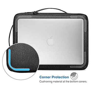 FINPAC 14-inch Laptop Shoulder Bag, Protective Computer Carrying Case Compatible with 15.3" MacBook Air M5/M4/M3/M2, 15-16" MacBook Air/Pro, Surface Laptop/Book, 14" HP/Dell/Acer/Chromebook, Black - size: 14-inch