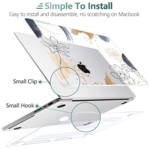 TWOLSKOO Compatible with MacBook Pro 16 inch Case M4 A3403 A3186 M3 A2991 M2 A2780 M1 A2485 (2024-2021) Pro/Max Chip, Plastic Hard Shell & Keyboard Cover & Trackpad Film, Florals X450 - color: Florals X450