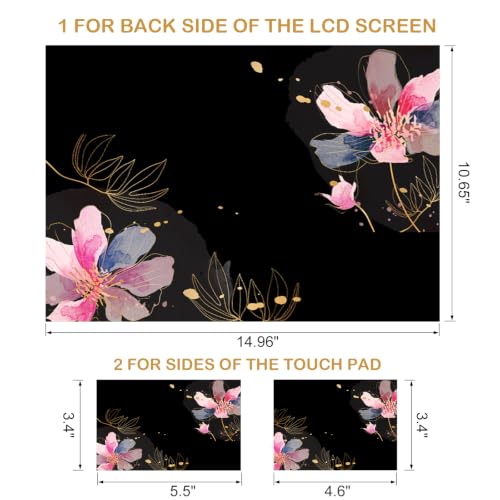 DINKY Laptop Skin Sticker Decal 15.6" 15.4" 12" 13" 13.3" 14" 15 inch Laptop Universal Vinyl Skin Stickers Cover Art Decal Notebook PC Personalized Protector, Black Painted Flower - color: Black Painted Flower