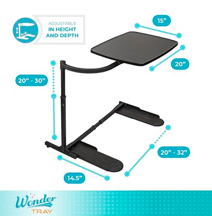 Stander Wonder Tray, Adjustable Swivel Table, Large Laptop Stand, Couch Desk, Side Tables & Gaming Bench, TV-Trays for Eating on Couches, Chairs, Recliners, Black - color: Black, size: Large
