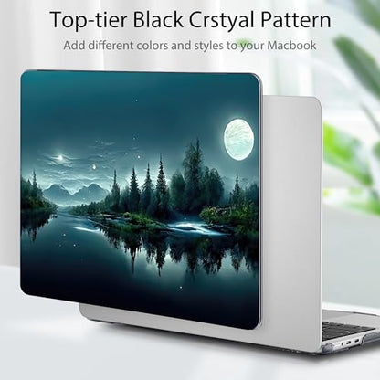 Tuiklol for MacBook Air 13 inch Case M5 2026 M4 2025 M3 2024 M2 2022 Release Model A3449 A3240 A3113 A2681,Plastic Hard Shell Cover for MacBook Air 13.6 with Touch ID, Night Dark Forest - color: Winter flower