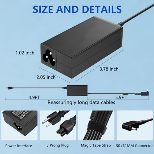 19V 3.42A 65W for Acer Laptop Charger 3.0x1.1MM Connector, Compatible with Acer Chromebook Aspire 5 3 A315-23 A515-45, N15Q9 N15Q10 N15V1 N16P1 CB3 CB5, Swift Laptop 1/3 Series