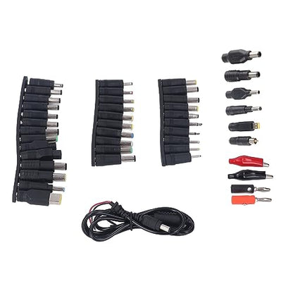 FTVOGUE Notebook Power Head Universal Laptop DC Power Head 45Pcs Adjustable 12 15 16 18 19 20 24V Adapter Tips for Laptop Repair Bench Supply Computer Maintenance