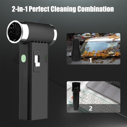 Air Duster – Super Power Handheld Air Duster with High-Speed 110000RPM, Rechargeable Brushless Motor Durable Blower, stepless Adjustable Dust Blower for Keyboard, PC, Car & Home Cleaning