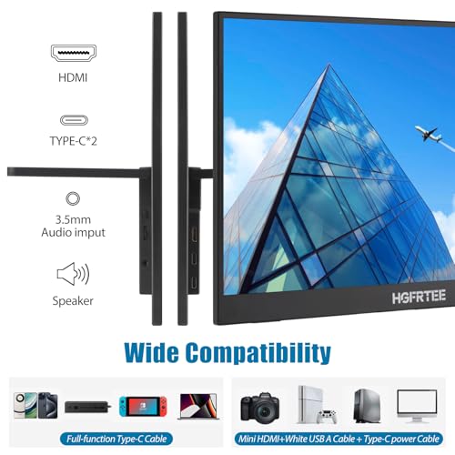 Portable Monitor Touchscreen 14", 1920x1200 60Hz USB-C & FHD External Display Touch Screen for Laptop/Mac/Gaming/Office, VESA Mountable Travel Monitor with Built-in Speakers-LCD Panels - size: 14inches