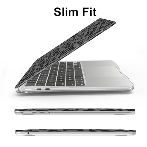 AKIT for MacBook Air 13 inch Case M5 M4 M3 M2 2026-2022, Black Leopard | A3449 A3240 A3113 A2681, Aesthetic Pattern Hard Shell Laptop Case+Screen Protector+Keyboard Cover for MacBook Air 13.6 inch - color: Black Leopard