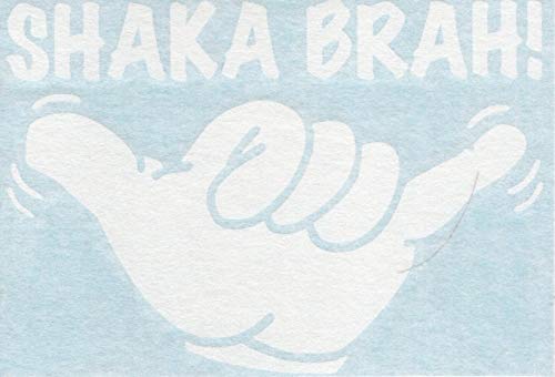 Shaka Brah - Tropical Hawaii Island Beach - Cars Trucks Moped Helmet Hard Hat Auto Automotive Craft Laptop Vinyl Decal Store Window Wall Sticker 05032