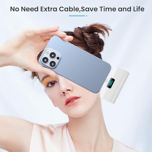 Mini Portable Charger for iPhone 17/16,Upgraded 5500mAh PD USB C Power Bank,Travel Essentials Pocket Phone Charger Battery Pack for iPhone 17/17 Pro Max/16/16 Pro/15 Series,Samsung Galaxy Android etc - color: White