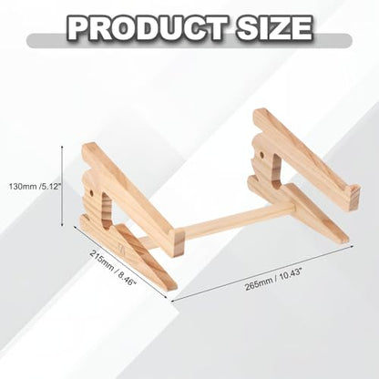 PATIKIL Wooden Laptop Stand, 1 Pack Dual-Use Laptop Stand Vertical Pine Wood Anti-Slip Ventilated Space-Saving Notebook Riser for 10-15 Inch Desk Tablets, Koi-Shaped - size: 10-15 Inch