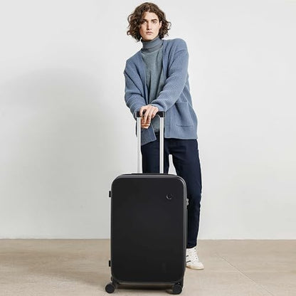 mixi Upgrade Luggage Suitcases with Spinner Wheels, Large Hardside Rolling Suitcase PC with TSA Lock Travel Case 26in Checked in, Fine Grid Black - color: Fine Grid Black, size: 26in Checked in