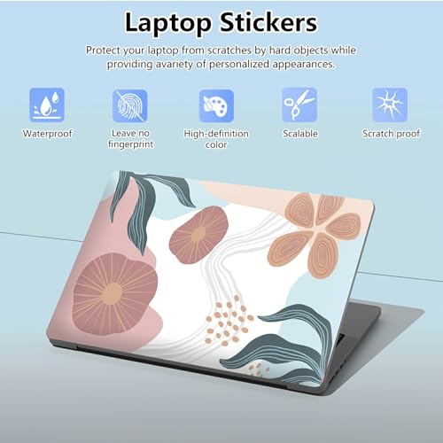 Universal Laptop Skin Sticker with 2 Wrist Pad Skins, Waterproof Scratch Resistant Vinyl Laptop Cover Decal, Cut to Fit for 11–15.6 Inch MacBook HP Dell Lenovo, Hand Drawn Abstract Doodle - color: Hand Drawn Abstract Doodle