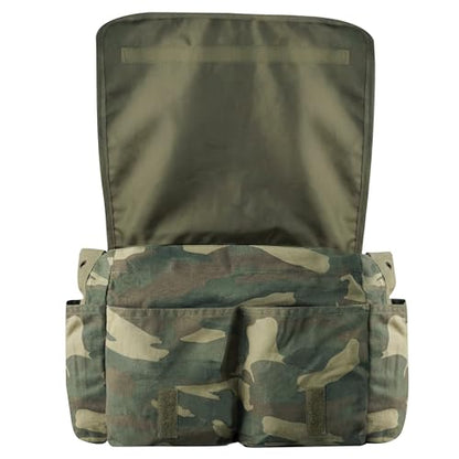 Rothco Classic Canvas Messenger Bag | Durable Canvas Shoulder Bag, Crossbody Designed For EDC, Travel, Commuting, Organized Storage And Dependable Carry - color: Woodland Camo