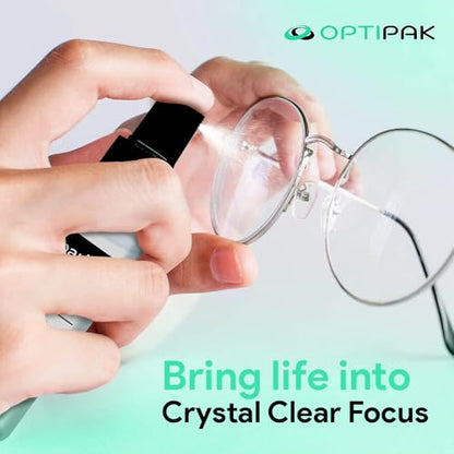 Sparkle Anti-Reflective Lens Cleaner Spray with Microfiber Cloth for Eyeglasses, Sunglasses, Lenses, Screens, Tablets & Binoculars - Ammonia Free And Streak Free (Black/8oz 1Pk)