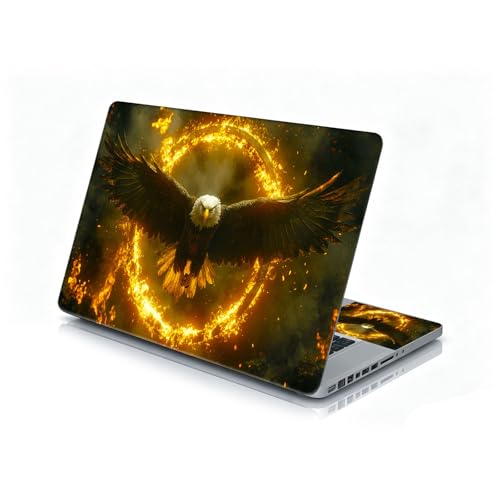Universal Laptop Skin Sticker Decal, 12"-15.6" Aesthetic Vinyl Wrap, Eagle Fire Ring Epic Waterproof Notebook Cover Art Protector for MacBook HP Dell Lenovo, Fits 13" 14" 15" 15.6" - color: Eagle Fire Ring Epic