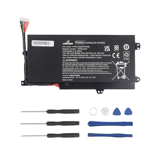 PX03XL PXO3XL 715050-001 Battery for HP Envy 14 Touchsmart M6 M6-K | 11.1V50Wh for HP Sleekbook M6-K125DX M6-K015DX M6-K025DX M6-K010DX M6-K022DX 14- K112NR 714762-1C1 TPN-C109 TPN-C110 TPN-C111 - size: 9.53*5.28*1.34 inch PX03XL